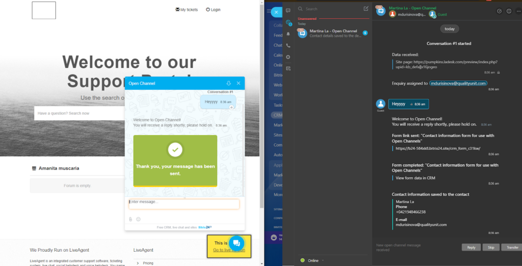 Overview of Bitrix24 live chat