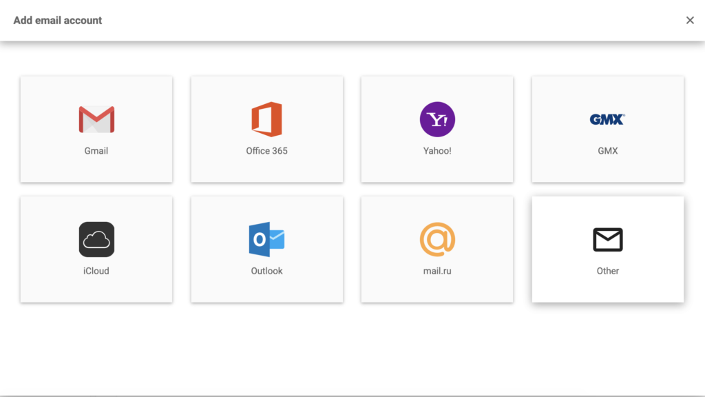 LiveAgent-konfiguration med e-mailvalg